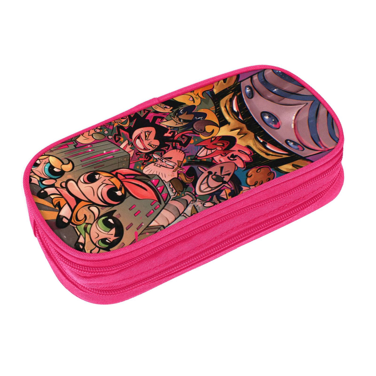 The Powerpuff Gi-rls Pencil Case Large Capacity Pencil Pouch Pen Bag Office Stationery Organizer Travel Makeup Bag Pink