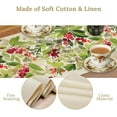thumbnail image 4 of Watercolor Holly Christmas Table Runner, Winter Xmas Seasonal Holiday Dinner Table Decoration for Home Living Room Kitchen Dining Room 13x108in, 4 of 5