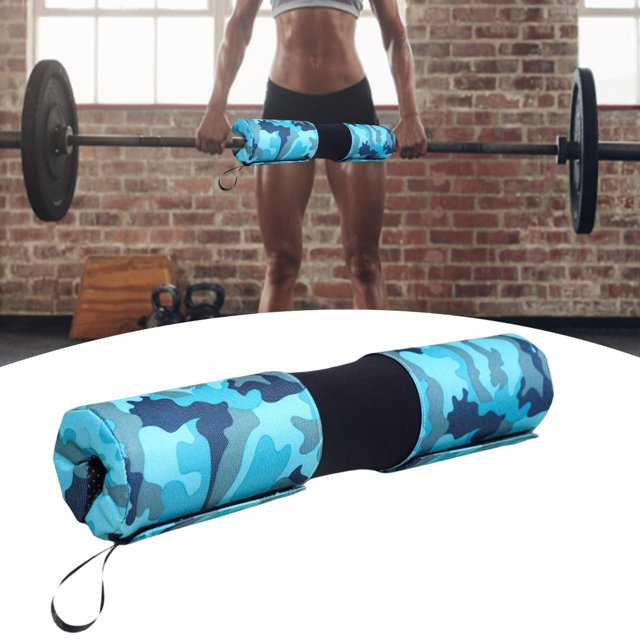 Almohadilla de pesas portátil para levantamiento de pesas, equipo de entrenamiento de pesas, cojín de fuerza, gimnasio, entrenamiento de cadera, Azul Cola Almohadilla para barra