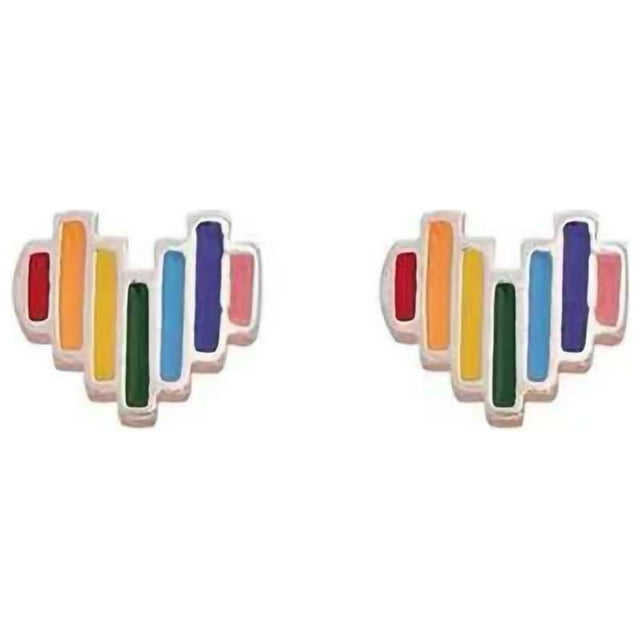 Oubit Boucles d'Oreilles Colorées pour Filles, Forme de Cœur Coloré, Design Surélevé