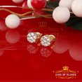 thumbnail image 5 of King of Bling's 10K Real Yellow Gold with 0.50 CT Real Diamond Men's /Womens Round Stud Earrings, 5 of 12