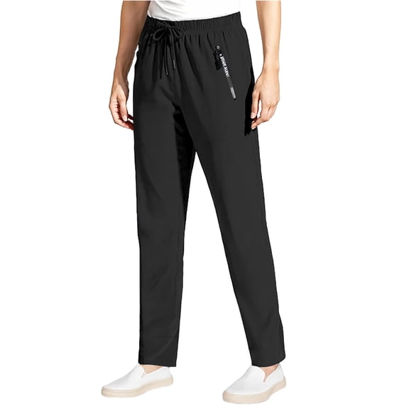 New Sport Stretch Active Pants for Women, Elastic Waist Quick Dry Breathable Dress Pant Outdoor Athletic Joggers with Pockets