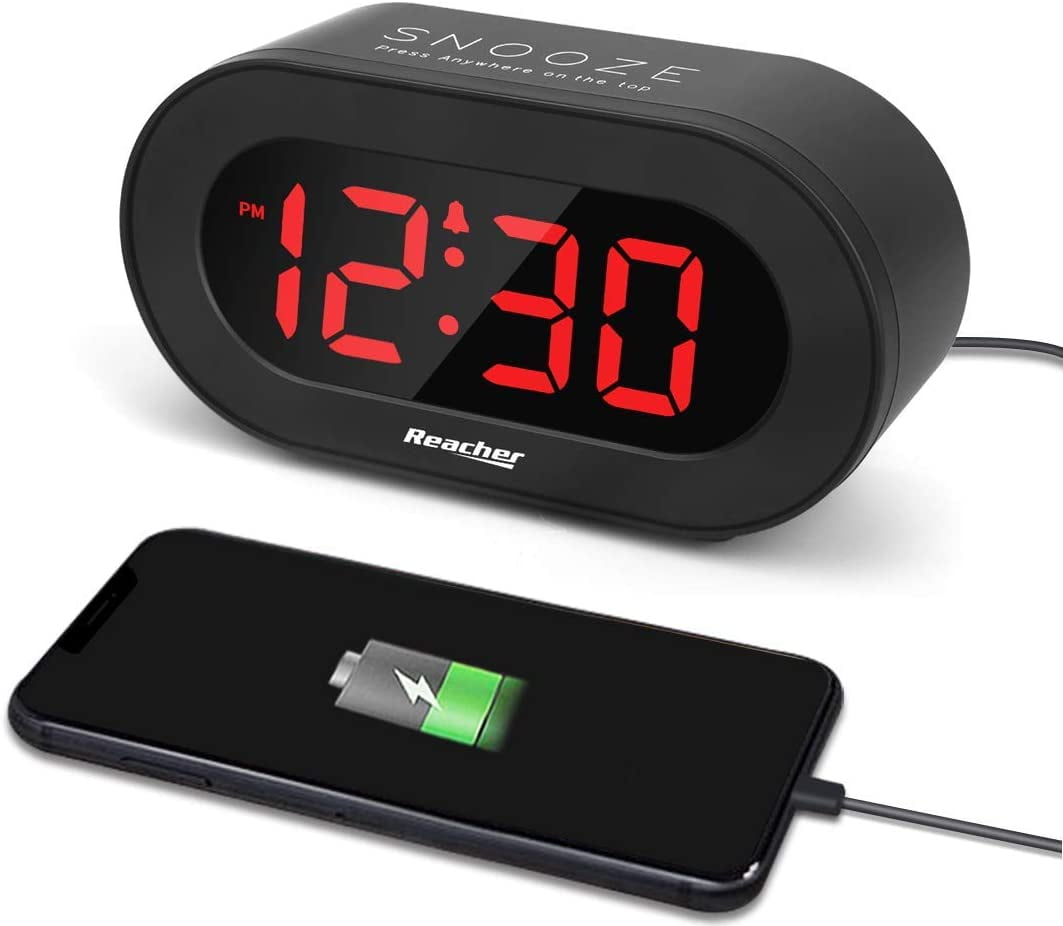 REACHER Small D Digital Alarm Clock with Simple Operation, Full Range