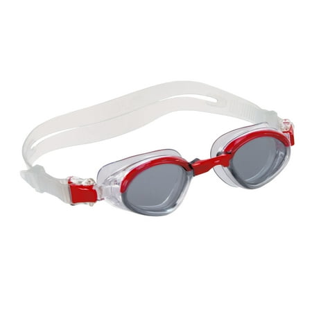 Dolfino Adult Striker Dark Lens Swim Goggles in Red and Clear