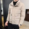 thumbnail image 2 of Chaqueta de plumón negra para hombre, abrigos cortos acolchados para hombre, parkas de color caqui acolchadas, ropa de abrigo de invierno 2024, ropa coreana 2024, estética elegante, venta, 2 of 5