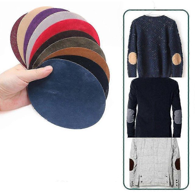 10 Pairs Oval Shape Iron-on Patch Elbow Applique Cloth Sticker Badge - 18*11cm (random Color) Banmo