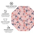 thumbnail image 3 of Honeii Tropical Plants print Leather Coaster Set of 4, ideal for safeguarding your furniture from drinks spills and effortless cleanup-Octagon, 3 of 6