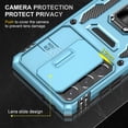 thumbnail image 5 of K-Lion for Samsung Galaxy S22 Ultra Case, Magnetic Metal Ring Holder Kickstand Camera Lens Cover Heavy Duty Rugged Full Body Protection Anti-Scratch Shockproof Case, Lightblue, 5 of 7