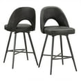 thumbnail image 2 of Weston Home Krista 24" Metal Swivel Mid Back Counter Stools, Set of 2, Dark Grey, 2 of 10