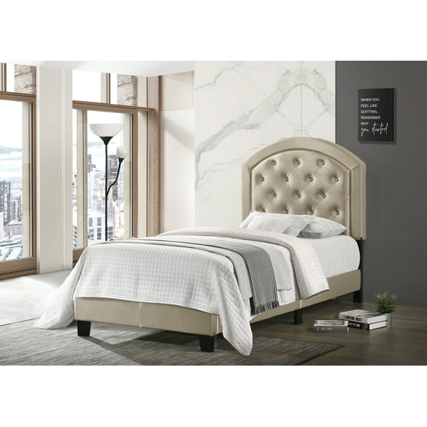 Crown Mark Gold Gaby Twin Platform Bed, Gold Twin Bed Frame
