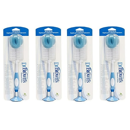 Dr Brown's Natural Flow Bottle Brush, Blue (Pack of 4) + FREE Eyebrow