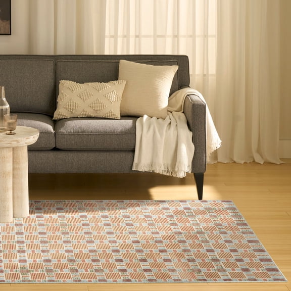 Nourison Nordic 5' x 7' Rust Multicolor Modern Indoor Rug