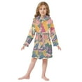 thumbnail image 6 of FORMRS Niños Bathrobe Unisex Hooded Robe Soft Plush Pajamas Sleepwear, Size 10-12T, Green Floral Wave, 6 of 7