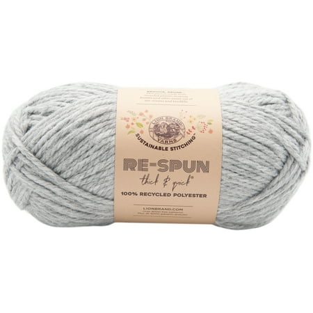Lion Brand Yarn Re-Spun T&Q Silver 843-149B Recycled Super Bulky 223yd 12oz Yarn