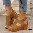 thumbnail image 5 of Samdudou Women Thick Sole Sandals Open Toe Wedge Heel Sandals Summer Casual Dressy Slingback Chunky Block Heel Slide Shoes Outdoor Walking Vacation Beach Daily Wear, 5 of 9