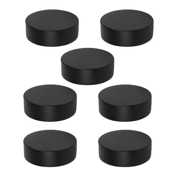 Raindrops 7Pcs Indoor Soft PU Hockey Pucks Black Lightweight Floor Hockey Game Supplies