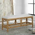thumbnail image 3 of Uttermost Laguna 20.5" Transitional Fabric & Wood Bench in White/Natural, 3 of 7