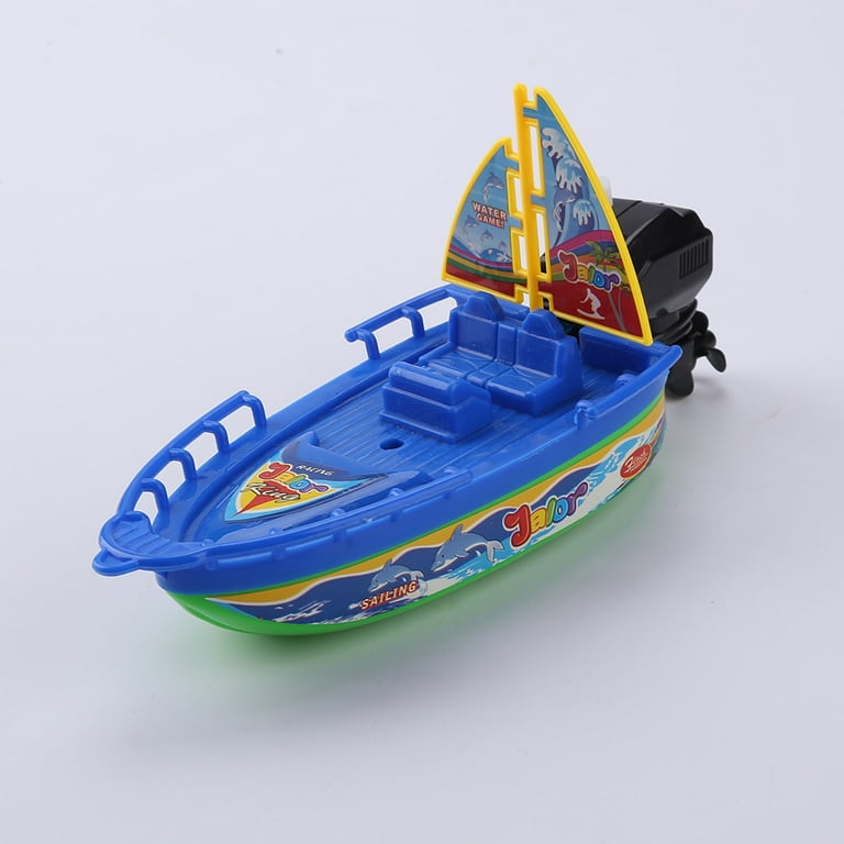 Speed Boat Ship Toys Float Water Classic Winding Clockwork Boy Shower Bath  Toy