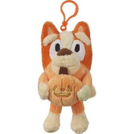 Bluey & Friends Plush Backpack Clip Bingo Holding Pumpkin