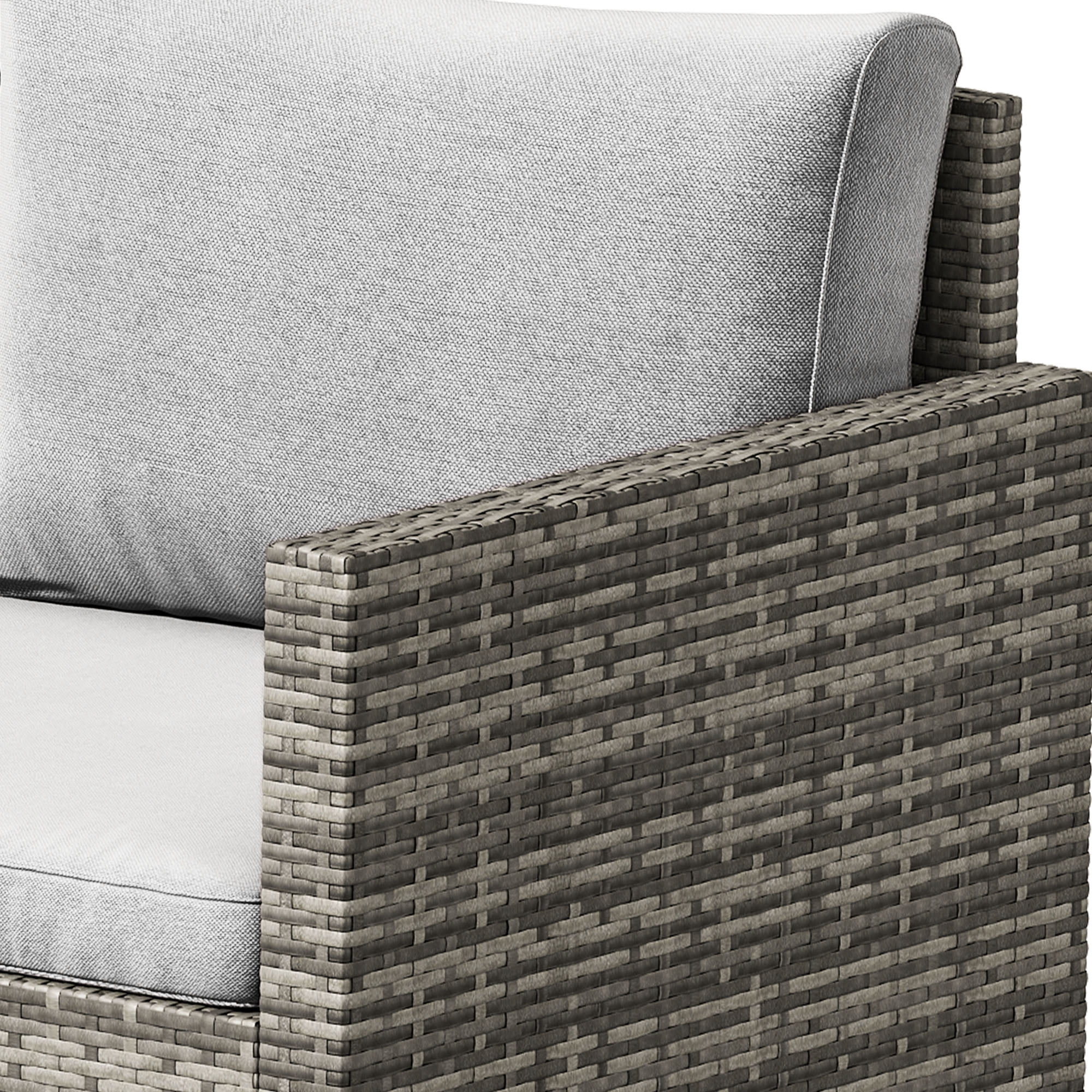 Dextrus Patio Wicker Furniture Set, 6-Piece Outdoor Sectional Sofa with Stools and Lift-Top Coffee Table, All-Weather Conversation Set for Garden, Backyard, Gray