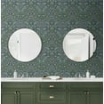 thumbnail image 5 of Seabrook Designs Prussian Blue & Moss Green Victorian Garden Floral Prepasted Wallpaper - 20.9 in. W x 33 ft. Roll, 5 of 6