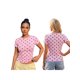 thumbnail image 3 of Camiseta de verano para mujer, estilo casual, corte ajustado, con estampado de lunares, cuello redondo y manga corta., 3 of 9
