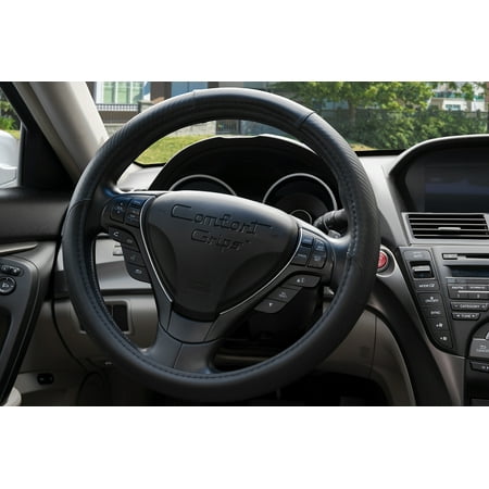 Comfort Grips Steering Wheel Cover - Carbon Smooth Small (13.5 - 14.4) Black