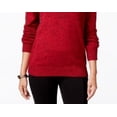 thumbnail image 3 of Karen Scott Women's Cotton Marled Shawl-Collar Sweater Red Size Large, 3 of 3