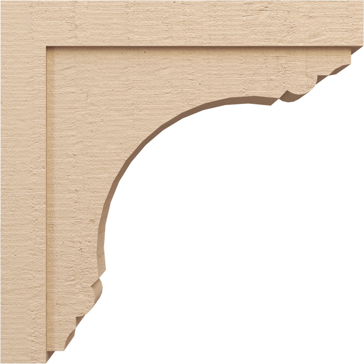 7"W x 28"D x 28"H Thin Warren Rough Cedar Woodgrain TimberThane Corbel, Primed Tan