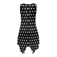 thumbnail image 6 of HELLHERO White Polka Sleeveless Sundress for Cocktail Party Daily Wear, Asymmetric Round Neck Summer Sleeveless Dress, 6 of 8