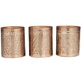 thumbnail image 6 of CosmoLiving by Cosmopolitan 3 Holder Copper Metal Geometric Campfire Scented 13 oz 1 Wick Candle with White Wax, (Set of 3), 6 of 7
