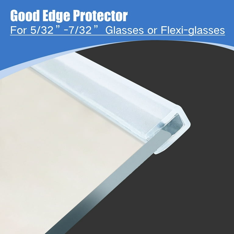 Clear Rubber Edge Trim, Self-Adhesive Clear Rubber Edge Trim, Edge Protector  for Sheet Metal, Glasses or Flexi Glasses, Silicone Rubber Material, White  Color, Fit 3/16(5mm), U Channel Edge Trim, 20Ft 
