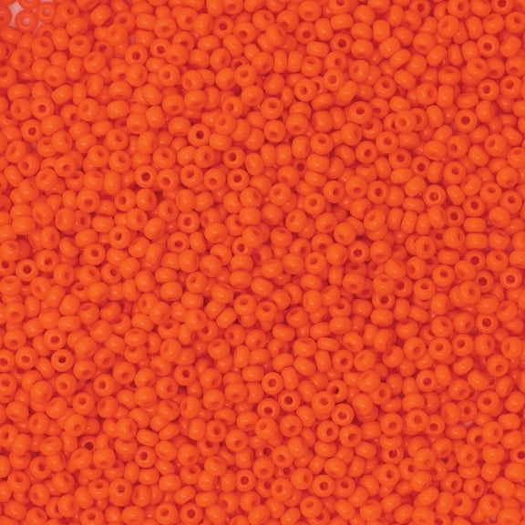 John Bead Czech Glass Seed Beads - Orange, 10/0, 22 g vial