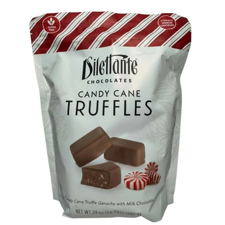 Dilletante Chocolates, Candy Cane Truffles - 24oz