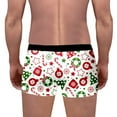 thumbnail image 4 of Christmas Boxer Briefs for Men Breathable and Comfortable Santa Shorts Sofy Comfy Cartoon Printed Underpants Men Lingerie, B01 White, Size XXL, 4 of 6
