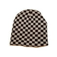 thumbnail image 1 of Reversable Black White Checker Beanie Cap - White, 1 of 1