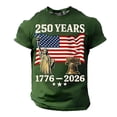 thumbnail image 3 of 250Th Anniversary Short Sleeve T Shirt Comfortable Breathable 250Th Graphic Tees Men Army Green L, 3 of 6