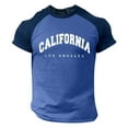 thumbnail image 1 of BOBOGOJP T-Shirts à Col Rond pour Hommes Manches Courtes (Bleu,TG), 1 of 4