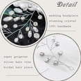 thumbnail image 3 of Nupcial de plata boda enredaderas de cristal nupcial piezas de cabello ópalo diamantes de imitación accesorios para el cabello damas y niñas MFZFUKR CPB-DE-LYY898, 3 of 5