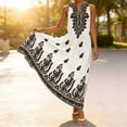 thumbnail image 4 of DISKEBUISS Summer Dresses for Women Fashion Print Sleeveless V-Neck A-Line Maxi Dress Dressy Party & Vacation, 4 of 9