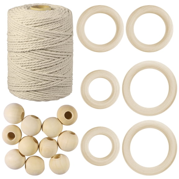 SWETRACE Natural Macrame Cord Cotton Thread Beige 1 Binding Braiding