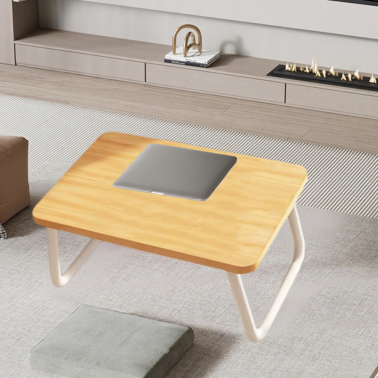 Foldable Laptop Bed Desk | Portable Lap Desk Table for Sofa/Floor/Picnic/Breakfast | Lightweight Wood Mini Stand | Stable Foldable Legs | 19.7x11.8x9.1in | 1 Pack