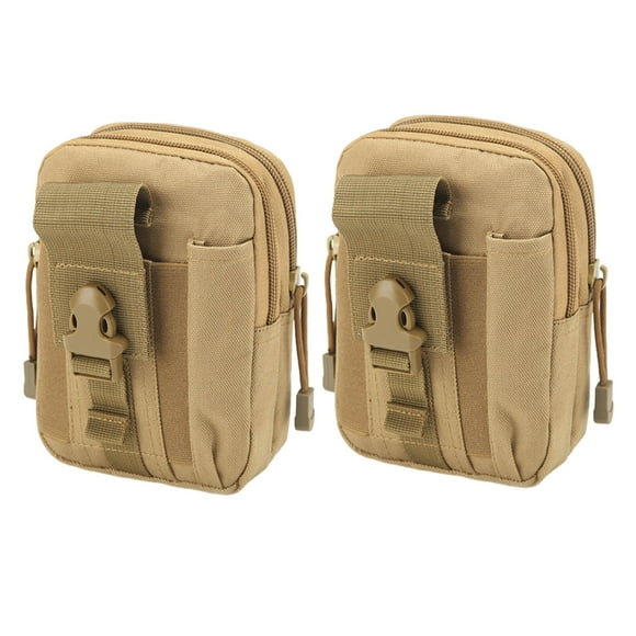2pcs Outdoor Military Sports Tactic Waist Bag Sports Strategy Belt Waist Bag Wearing Belt Coin Purse 6-inch Mobile Phone Bag Military Fan Strategy Waist Bag
