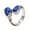 Silver-dark blue, variant on Men's Women's Stainless Steel Retro Gemstone Signet Rings Teardrop Crystal Zircon Ring Red Size 11