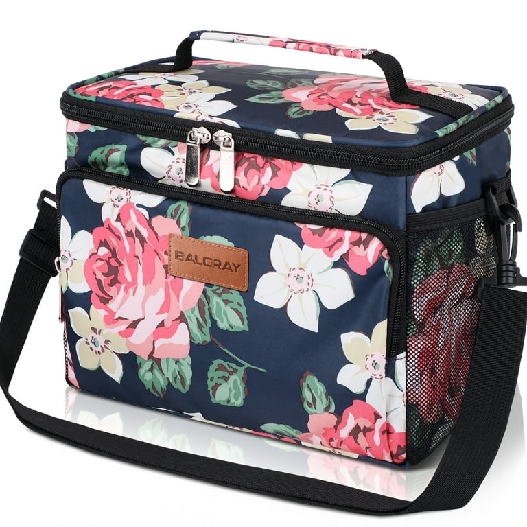 Floral Pattern Thermal Storage Box, Portable Insulated Lunch Box