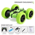 thumbnail image 4 of SIYTUAU Kids Rechargeable Double Sided Stunt Car With 360 Rotating Tumbling Twisting Led Lights Green Color Plastic Material Remote Control Fun Play Vehicle Gift Green, 4 of 7