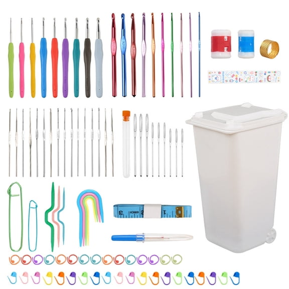 Crochet Hooks Set with Storage Case, Knitting Accessories Ergonomic Crochet Hook and Needle for Making Bag, Gloves, Sock