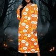 thumbnail image 3 of Stamzod Women's Halloween Night Dress Long Sleeve Printed Casual Long Sleep Shirt Plus Size Nightgowns for Women M, 3 of 9