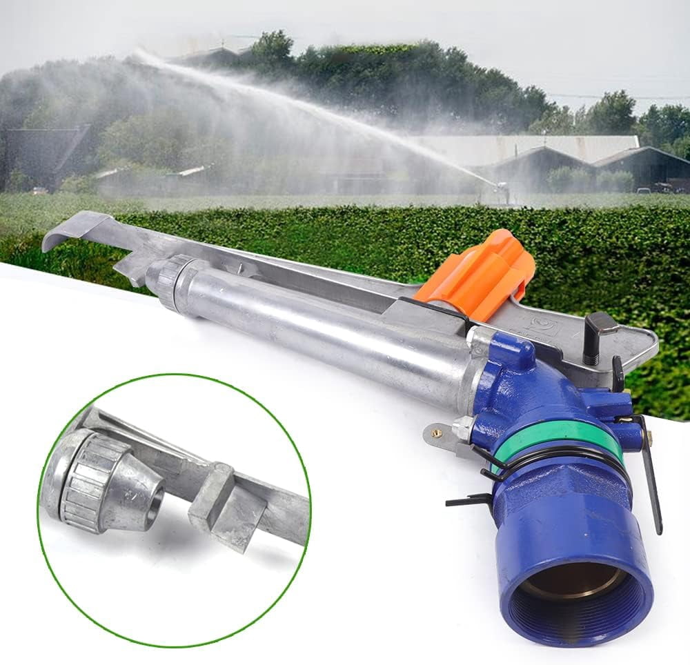 2" Water Spray Gun Large-Area Agriculture Irrigation Watering Sprinkler, 360° Adjustable Impact Area Water Garden, Impact Sprinkler Water Irrigation Tool for Garden Farm Lawn (2 inch)