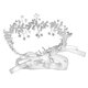 thumbnail image 3 of Diadema nupcial con diamantes de imitación plateados brillantes hecha a mano con flores decorativas para bodas, 3 of 8